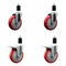 Service Caster 5'' Red Poly Swivel 1-1/2'' Expanding Stem Caster Set 2 Total Lock Brakes, 4PK SCC-EXTTL20S514-PPUB-RED-2-S-2-112 - alternate 1